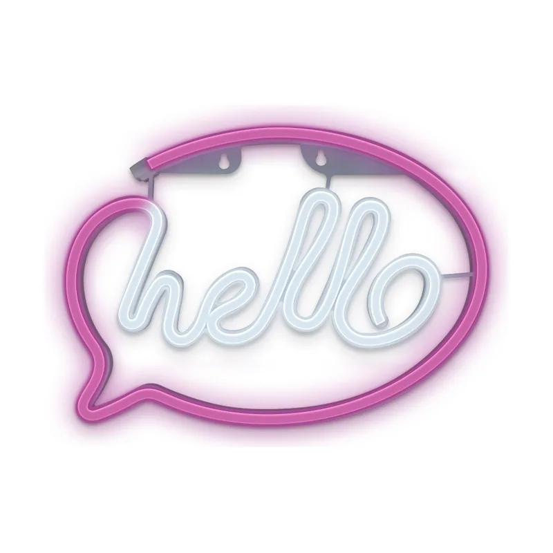 Forever Hello Pink/White LED Light Neon Light LED letreros de neón para dormitorio