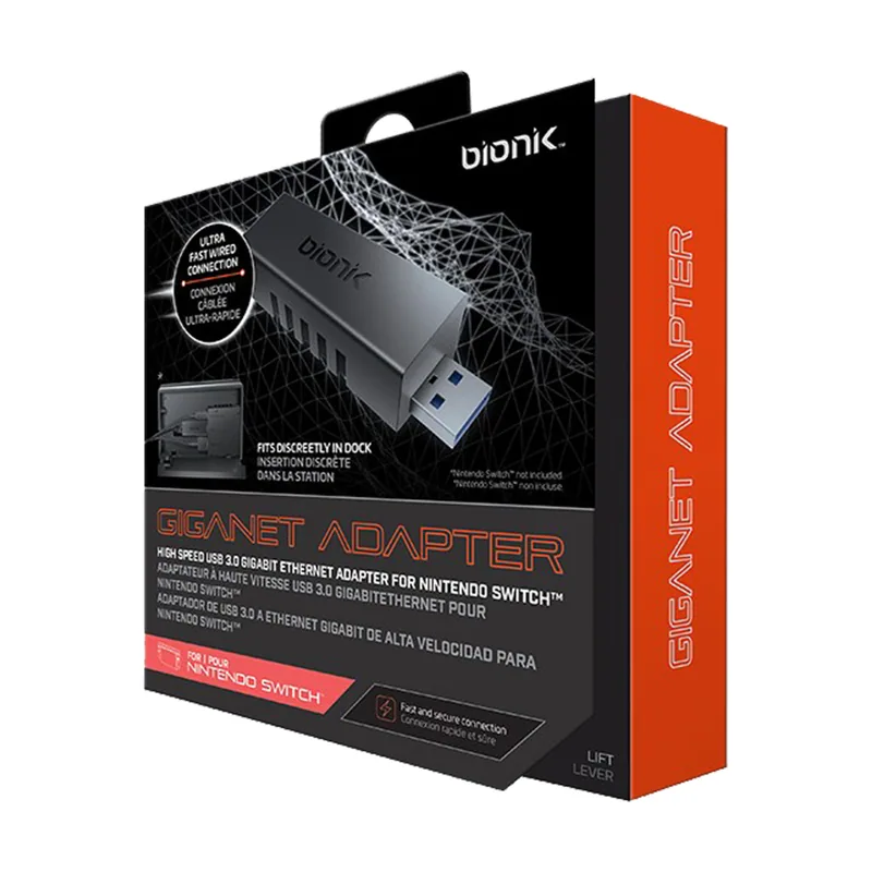 Bionik Adaptador Ethernet Giganet Alta Velocidad USB 3.0 para Nintendo Switch