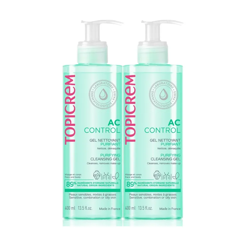 Mayoli Topicrem Duplo Ac Control Gel Limpiador Purificante 2x400 Ml
