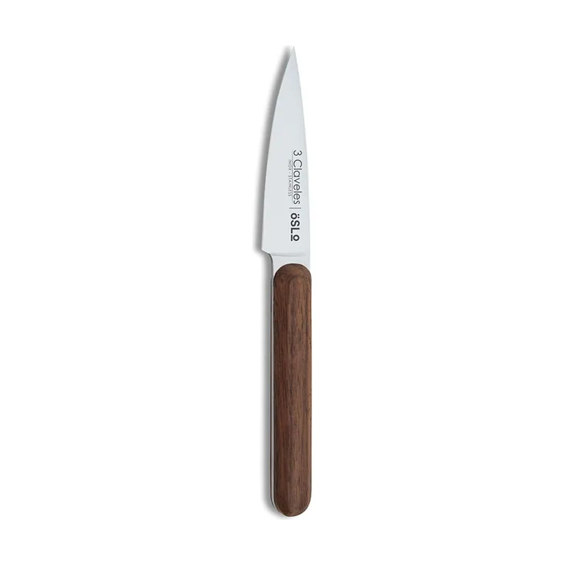 3 Cuchillo DE Acero Inoxidable Mango DE Madera Nogal Verduras Oslo 9 cm