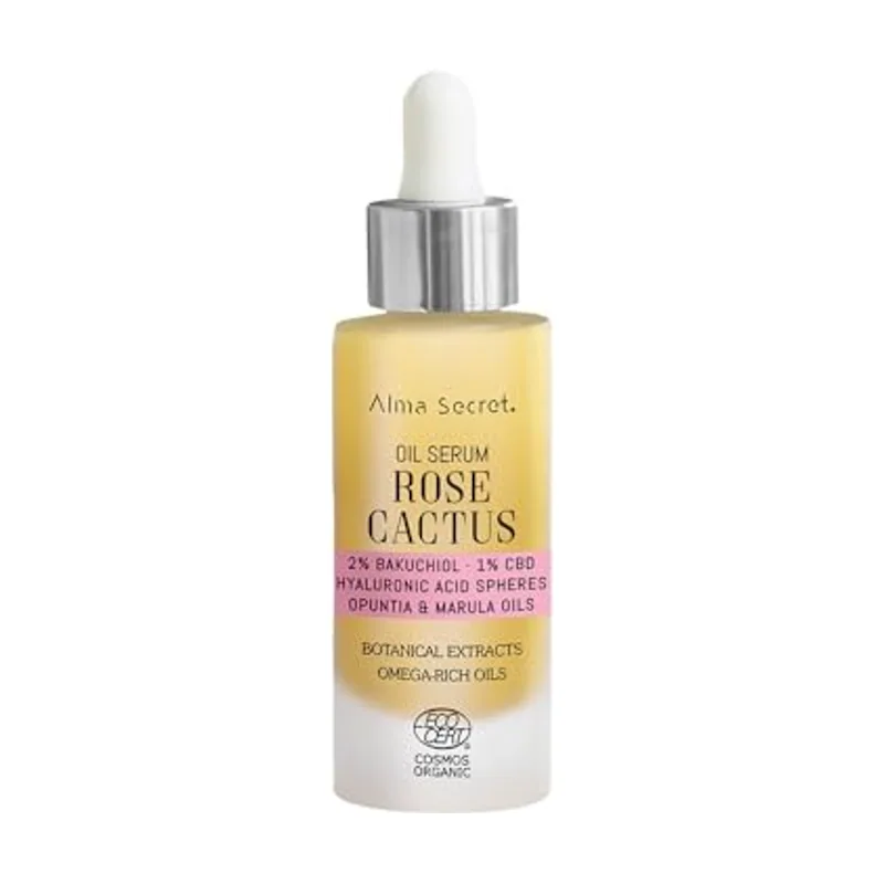 Alma Secret Sérum Facial Rose Cactus Renovador Celular Antiedad con 2% Bakuchiol y Ácido Hialurónico