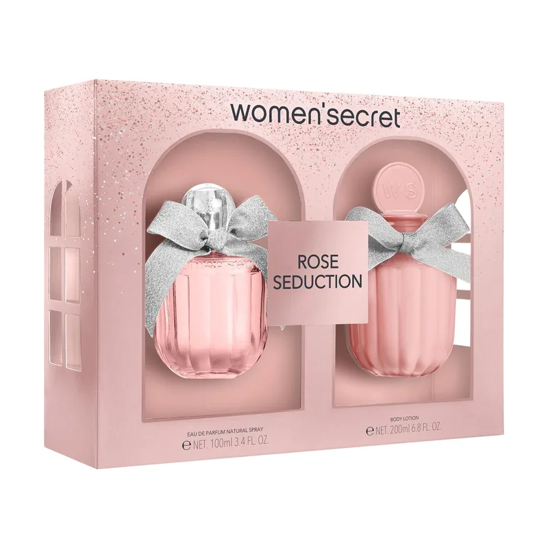 Women secret Women'secret Rose Seduction Estuche Regalo Perfumes de Mujer Pack de 2 Piezas Eau de Parfum con Vaporizador y Body Lotion Set Fragancia Floral