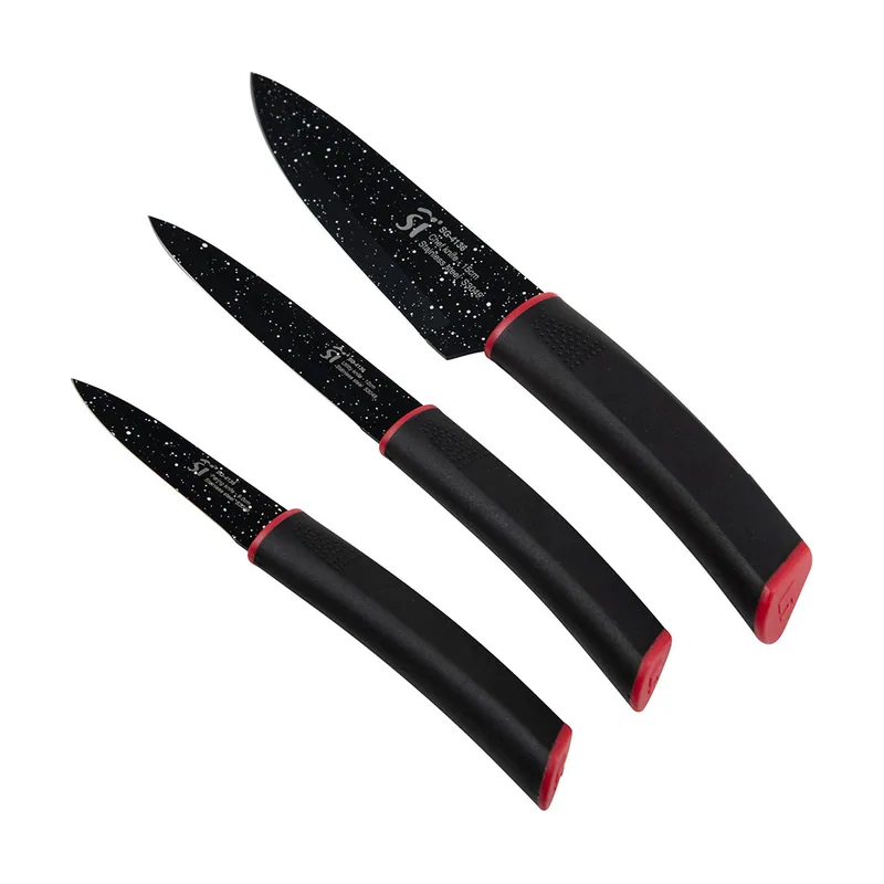 SAN Ignacio Set de Cuchillos Keops Marble SG-4136 Negro Acero Inoxidable 3 Piezas
