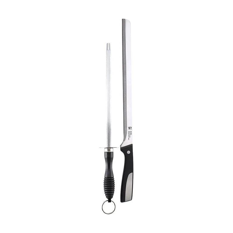 SAN Ignacio Juego de 2 piezas cuchillos jamonero + chaira acero inox sg-4362