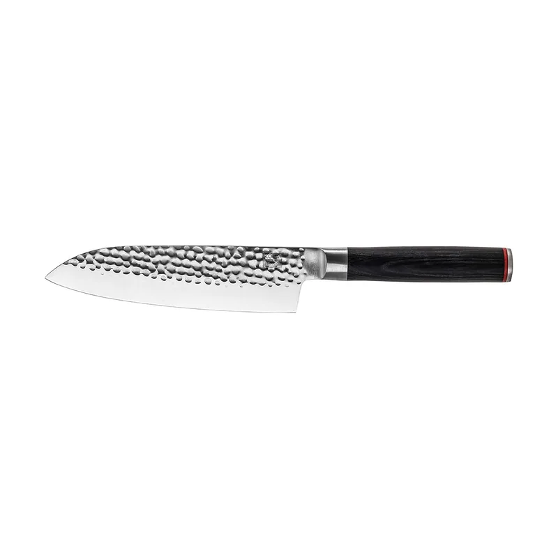 Kotai Cuchillo SANTOKU de la colección "Pakka" con hoja de 18cm en hoja de acero Inox. Japonés 440C con mango de madera Pakka y caja de bambú