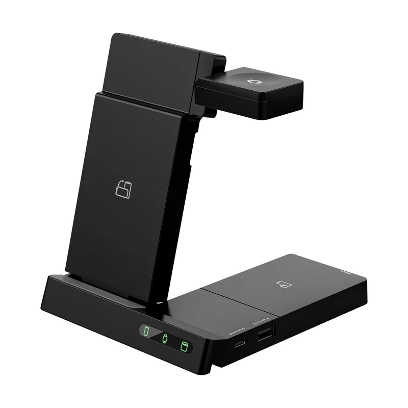 Muvit for change base cargadora inalambrica 6 en 1 plegable smartwatch+iwatch+airpods + dos puertos usb a + c