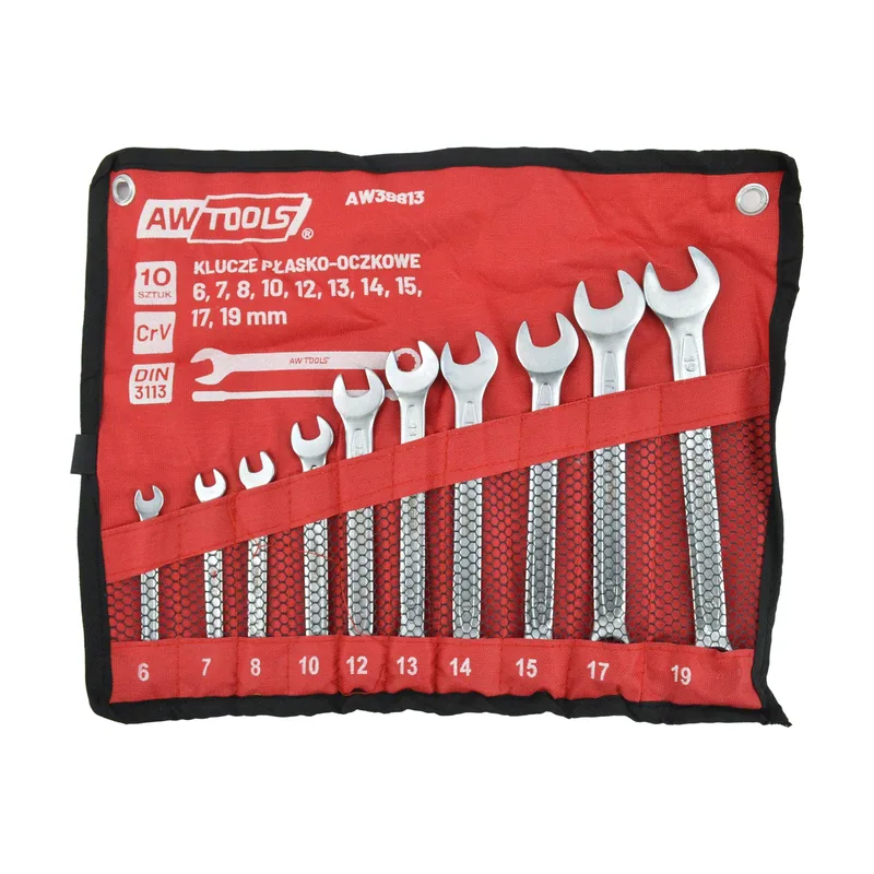 Awtools Juego de llaves combinadas 10 piezas 6-19mm