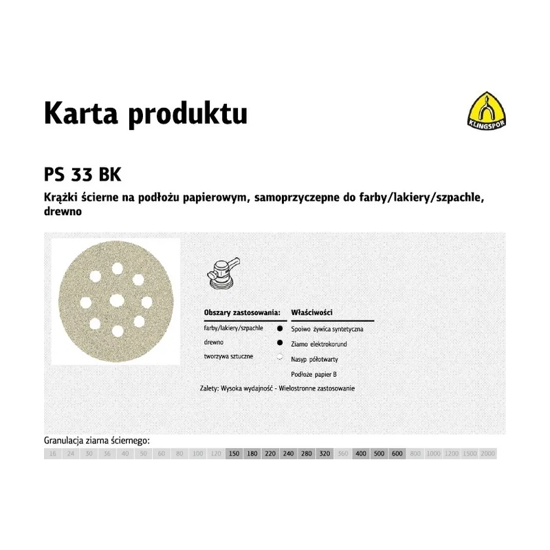 Klingspor Disco abrasivo PS33CK