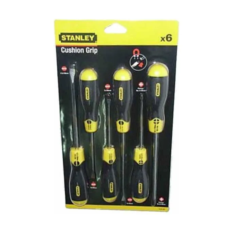 Stanley Juego de 6 destornilladores Cushion Grip Plana y Phillips