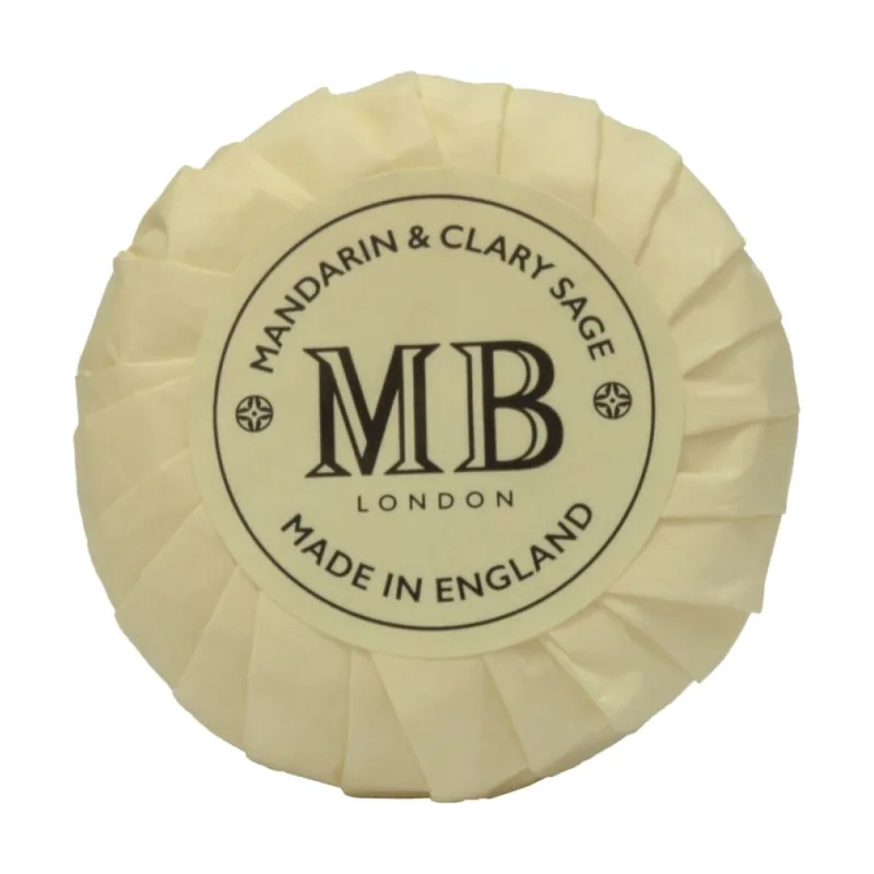 Molton brown Jabón en pastilla Mandarin & Clary Sage aroma cítrico y herbal limpia suavemente y deja la piel fresca y perfumada tamaño viaje 30 g