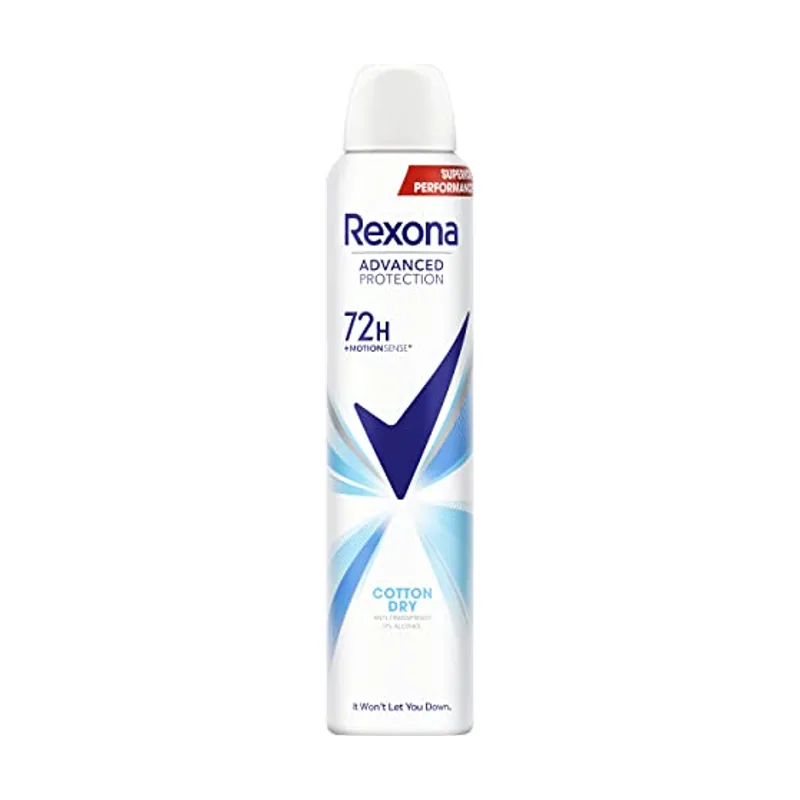 Rexona Desodorante Aerosol Protección Avanzada Cotton Dry Antitranspirante para mujer 200ml
