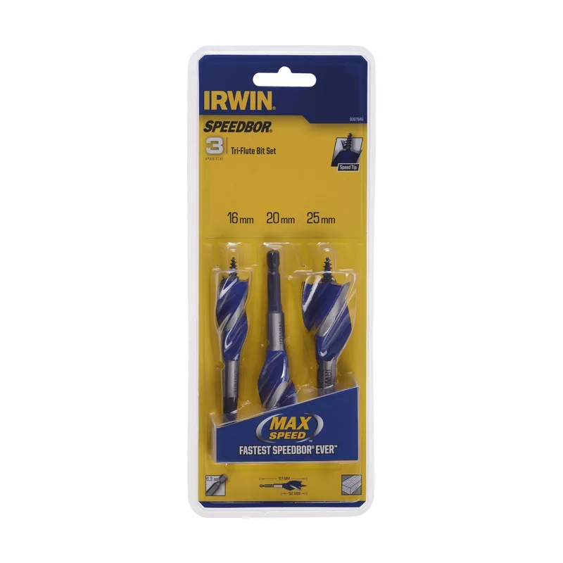 Irwin zestaw wierteł do drewna 3szt. 6x16/20/25mm