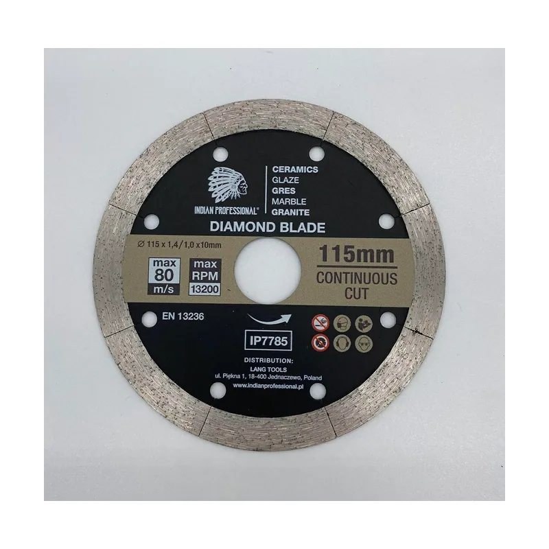 Indian professional Disco diamantado 115mm x 1,6mm x 22,2mm Continuous Cut