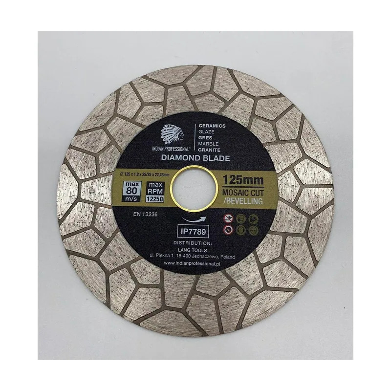 Indian professional Disco diamantado 125mm x 2,0mm x 22,2mm Mosaic Cut