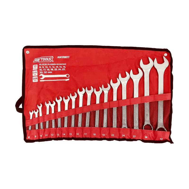 Awtools klucz komplet płasko-oczkowe 17szt. 8mm-32mm