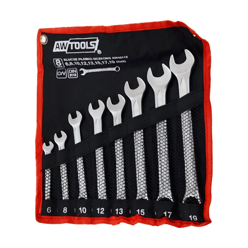 Awtools Juego de Llaves Combinadas 8 piezas 6-19 mm
