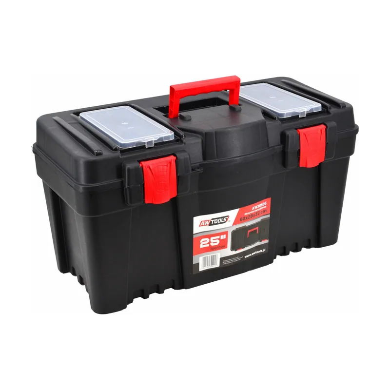 Awtools Caja de herramientas grande de PVC 25" 600 mm con organizador