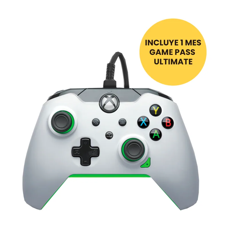 PDP Wired Controller Neon White Licenciado