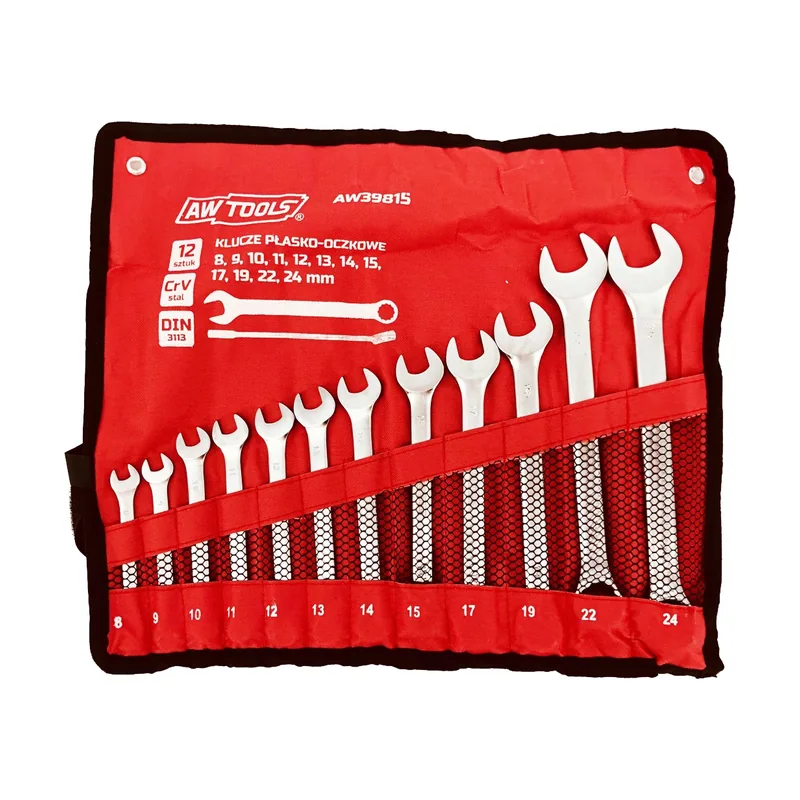 Awtools klucz komplet płasko-oczkowy 12szt. 8mm-24mm