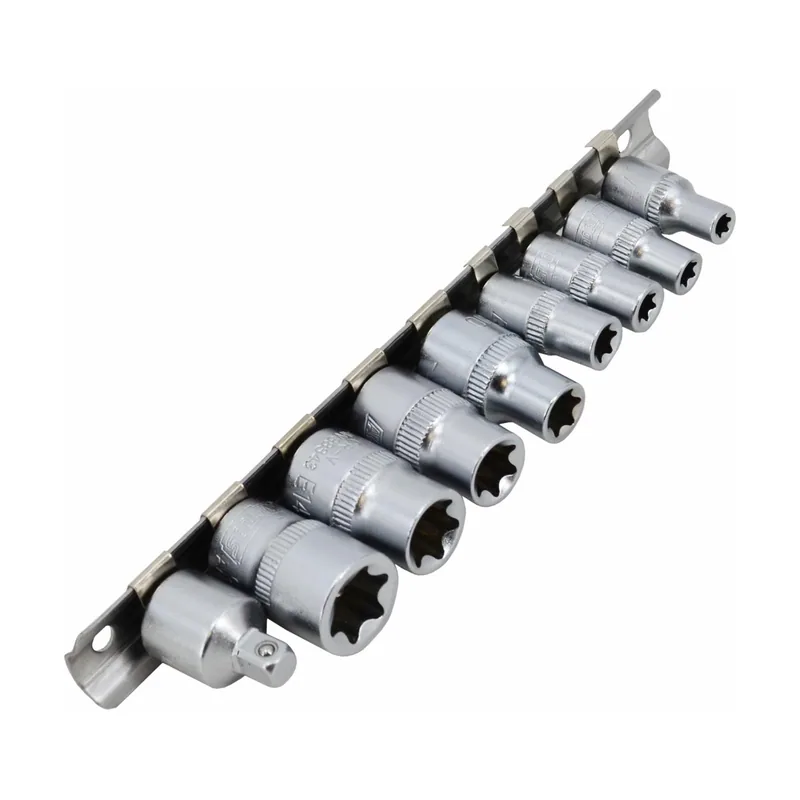 Awtools JUEGO DE E5-E16 9 PIEZAS TORX 1/4 pulgadas 3/8 pulgadas.