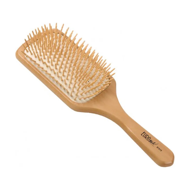 Eurostil Cepillo Cuadrado Fuelle Mango Madera Grande 1U.