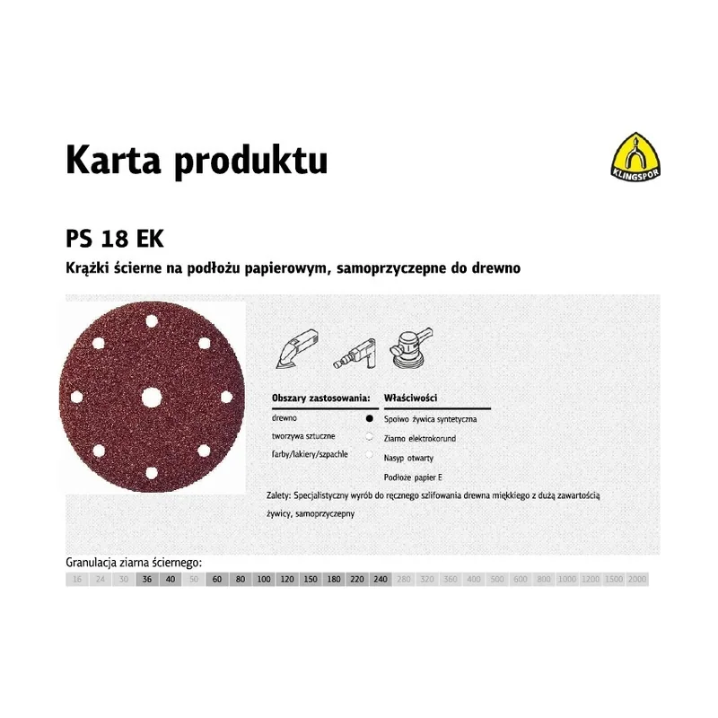 Klingspor Disco abrasivo autoadhesivo PS18EK
