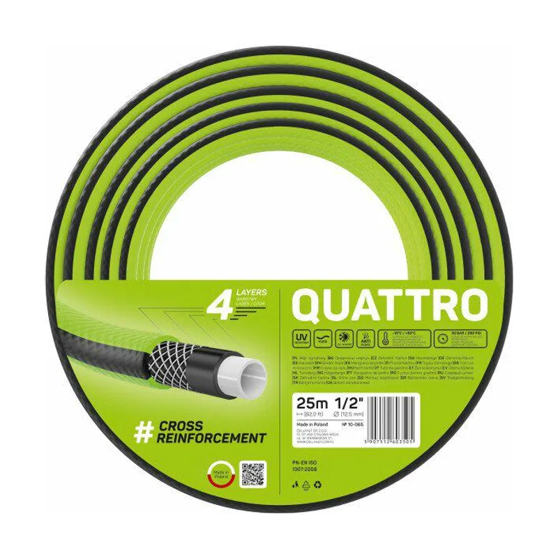 Cellfast Manguera de Jardín Quattro 3/4" 65m Resistente y Flexible