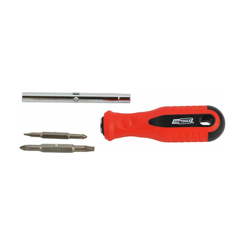 Awtools Destornillador doble con 6 puntas intercambiables 6 en 1