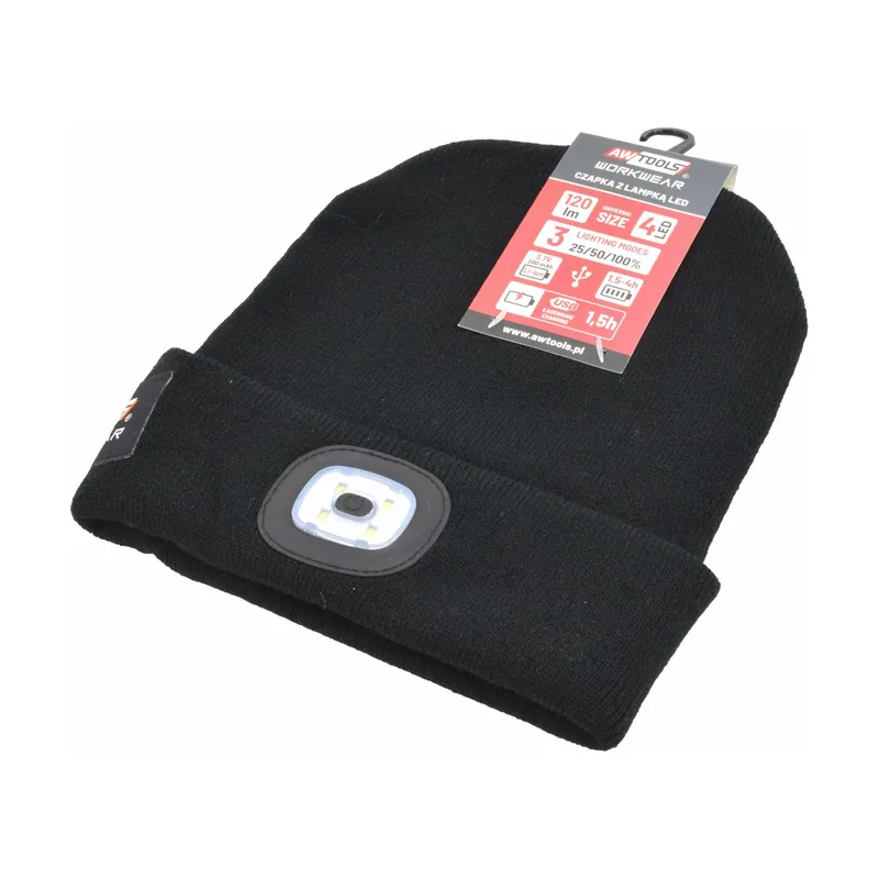 Awtools Czapka con lámpara LED 120lm