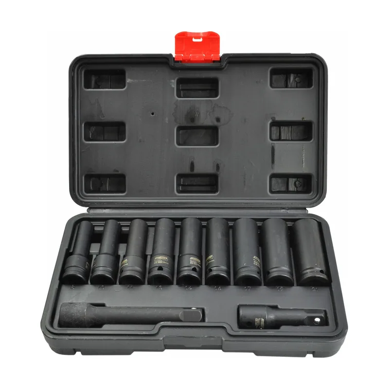 Awtools Kit Profesional de Insertos Largos 1/2" 11 Piezas Black Line para Trabajos Pesados