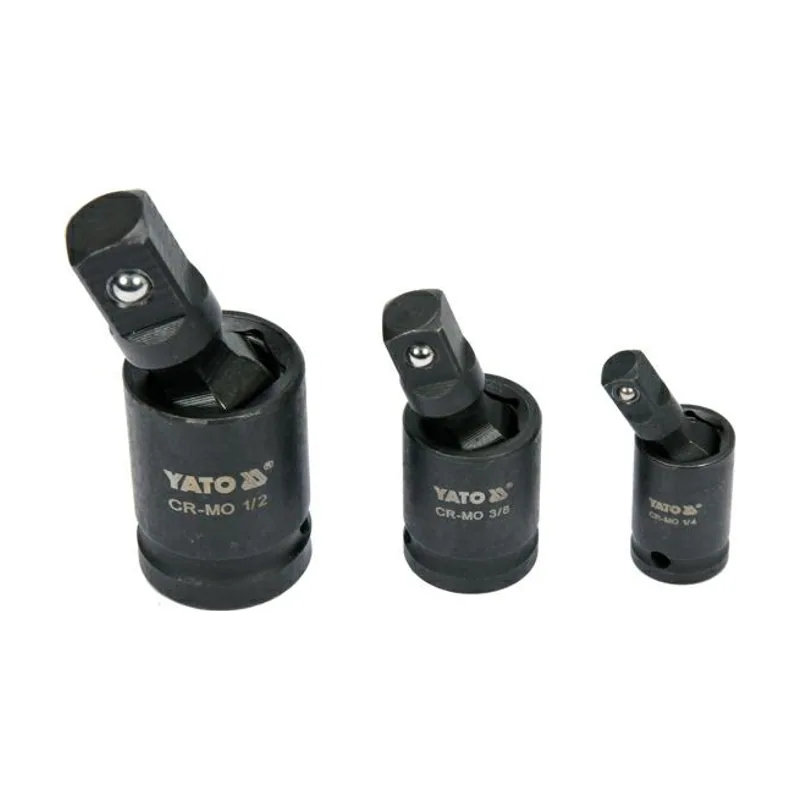 Yato Impact Juego de juntas universales de 3 piezas de acero Cr-Mo de 1/4"