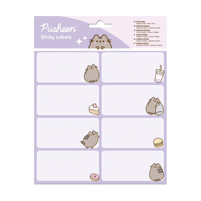 4 Etiquetas adhesivas Pusheen