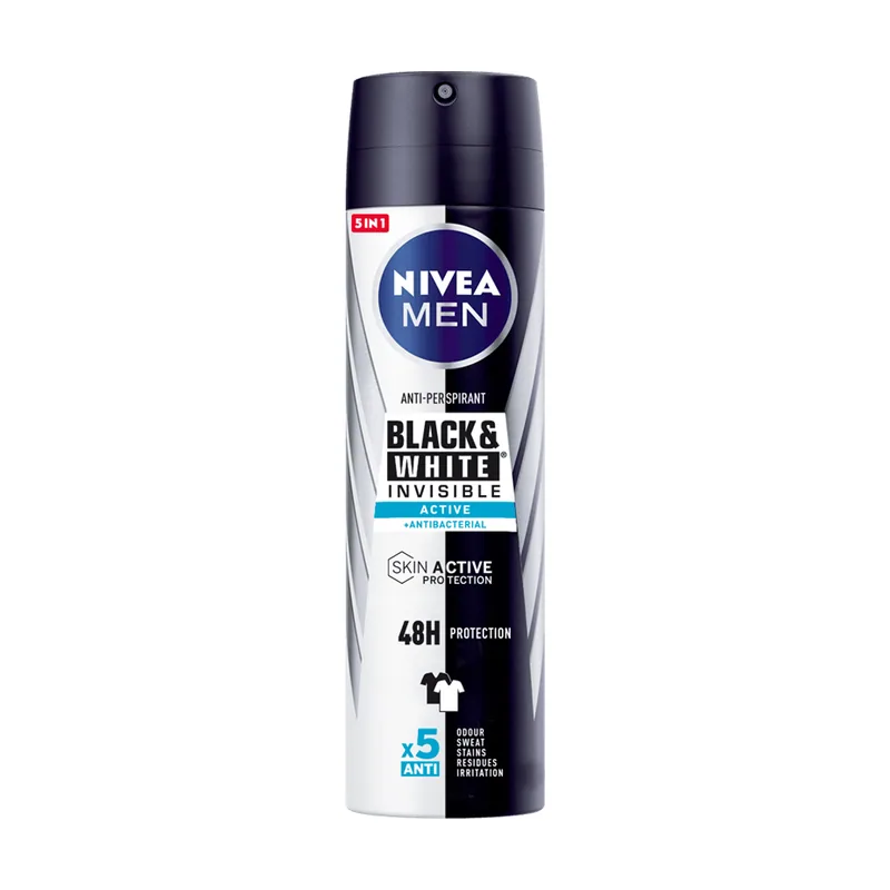 Nivea Men Black White Invisible Active Spray 1 x 200 ml desodorante antimanchas