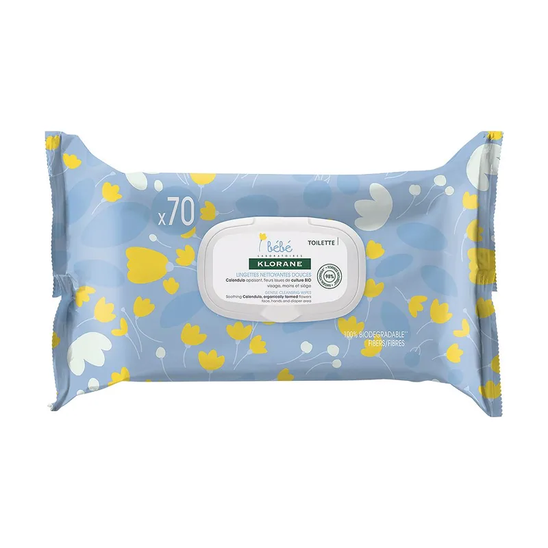 Klorane Bébé toallitas limpidoras suaves 70 u