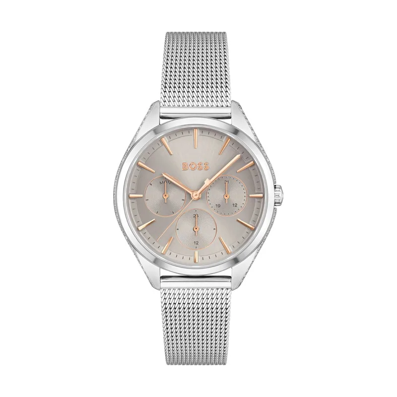 Hugo Boss BOSS Reloj Analógico de Cuarzo Multifunción para Mujer Colección SAYA con Correa de Malla