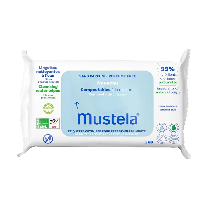 Mustela Toallitas Limpiadoras 0% Perfume 60 Unidades