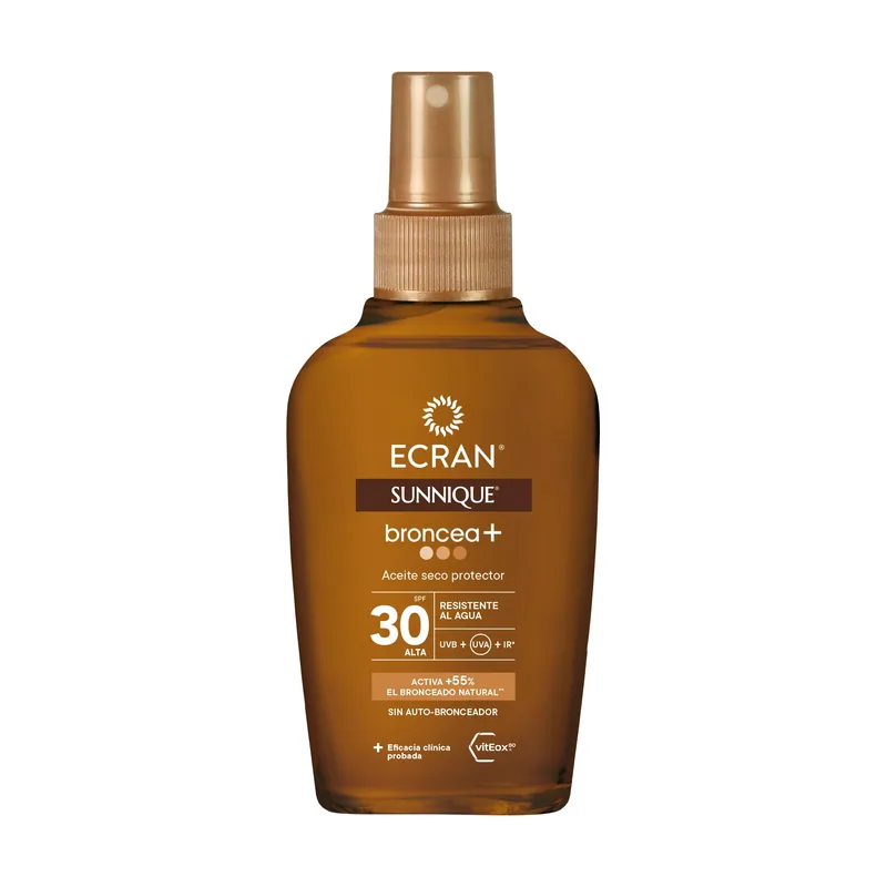 Ecran Sunnique Aceite Solar Seco Broncea+ FPS30-100 ml