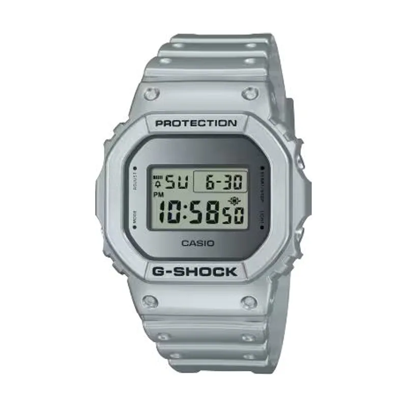 Casio Reloj Cuarzo Unisex 49.00mm con dial Digital Plata y Correa de Plastic/Resin Strap Plata DW-5600FF-8ER