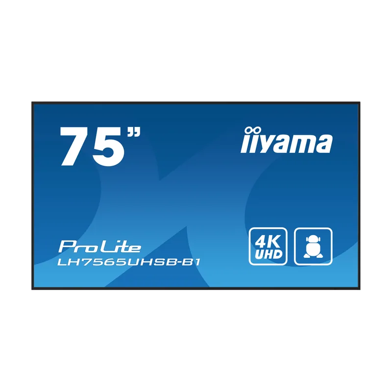 iiyama 75IN LCD 3840X2160 8MS LH7565UHSB-B1 1200:1 HDMI DP