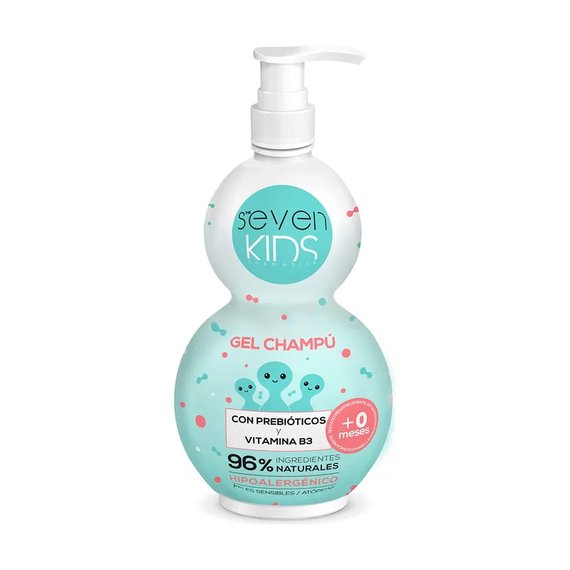Seven potions Seven Kids Gel Champú con Prebióticos y Vitamina B3 que protegen la piel de agresiones externas. 400 ml.… Gel Champú