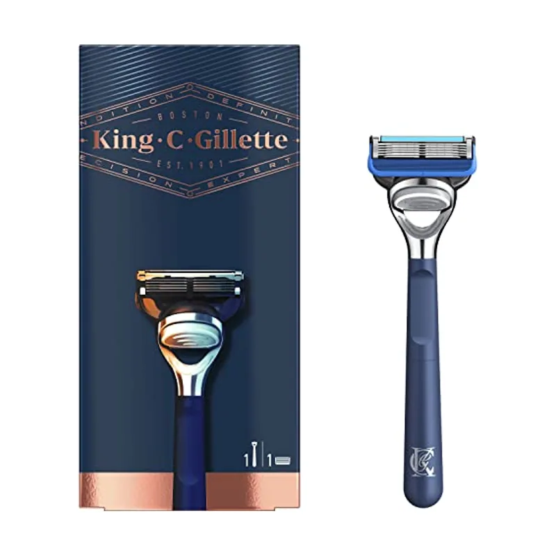 Gillette King C. Máquina de Afeitar Hombre con Precisión Integrada + 1 Cuchilla de Recambio
