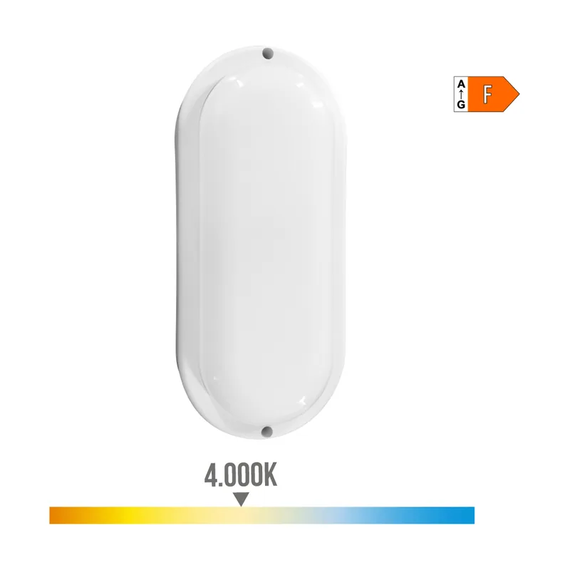 EDM Aplique de Pared 32448 Blanco Plástico F 18 W 120 W 1820 LM Sensor de Movimiento Sensor de luz Ovalado 4000 K