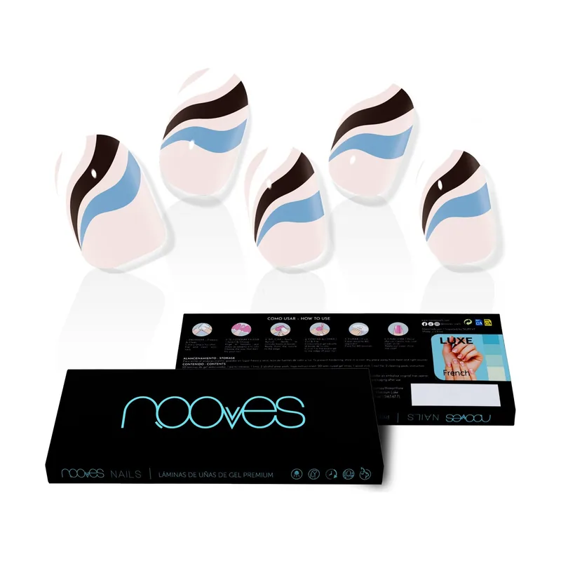 Nooves Gel Nail Sheets Flowing Stream Premium Glam
