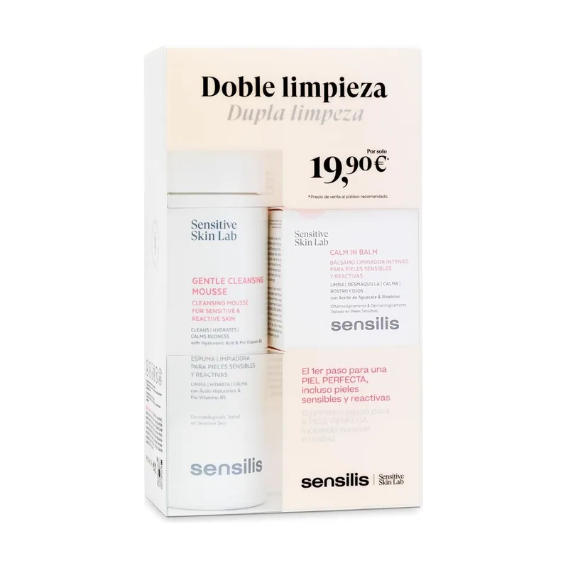 Sensilis Pack Doble Limpieza Gentle Cleansing Mousse 200 Ml + Calm In Balm 25 Ml