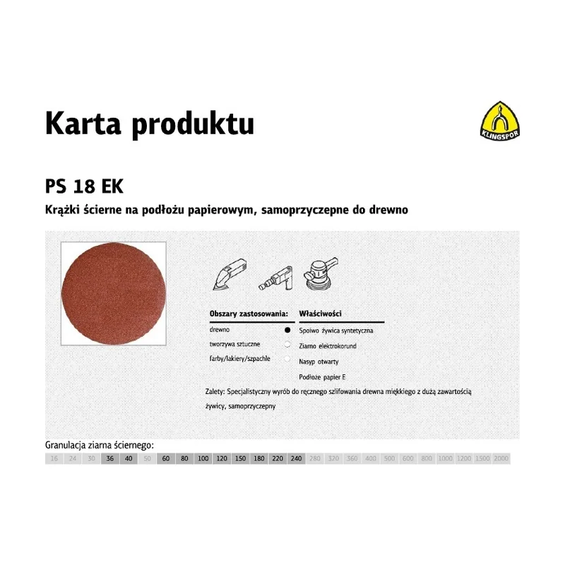 Klingspor Disco abrasivo autoadhesivo PS18EK