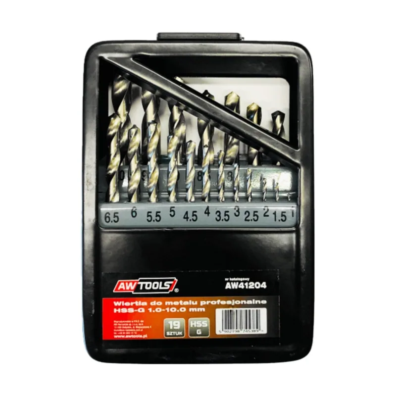 Awtools wiertła do metalu hss-g komplet 19elem. 1,0