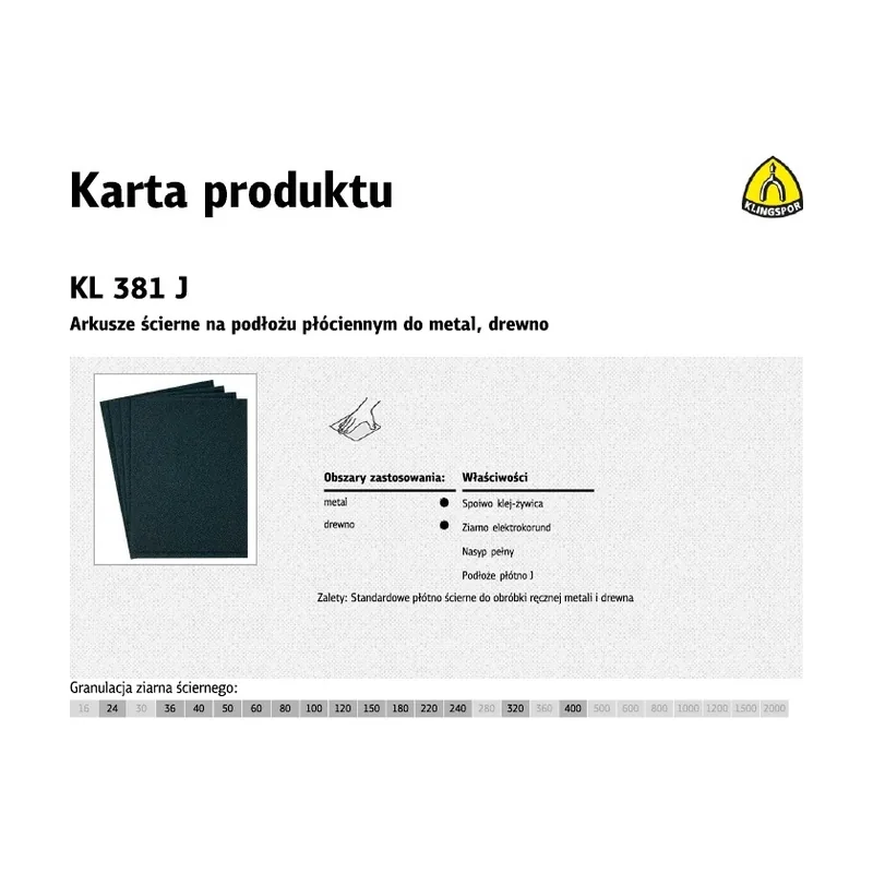 Klingspor Hojas abrasivas KL381J