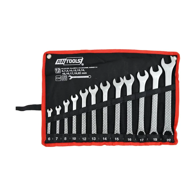 Awtools Juego de Llaves Combinadas 12 piezas 6-22 mm