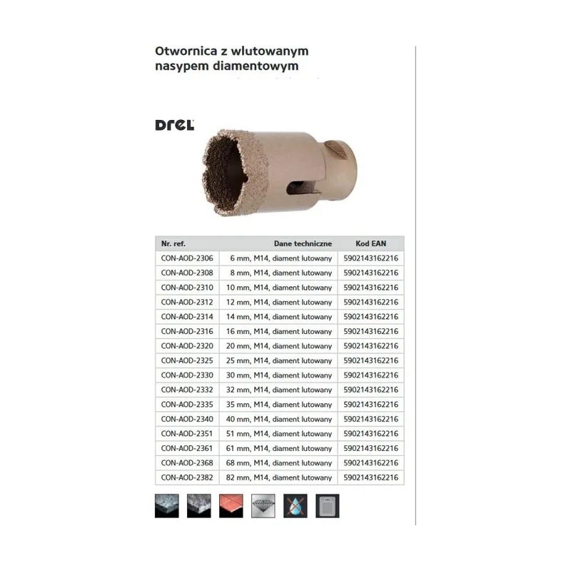 Ps trading Broca Corona Drel 16mm M14