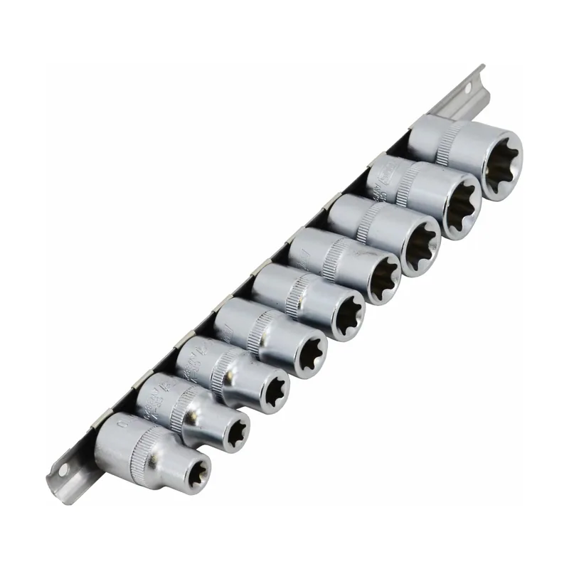 Awtools Juego de casquillos Torx E10-E24 de 9 piezas.
